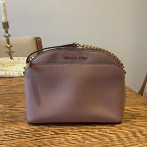 Michael Kors Mauve Crossbody Bag with Gold Accents